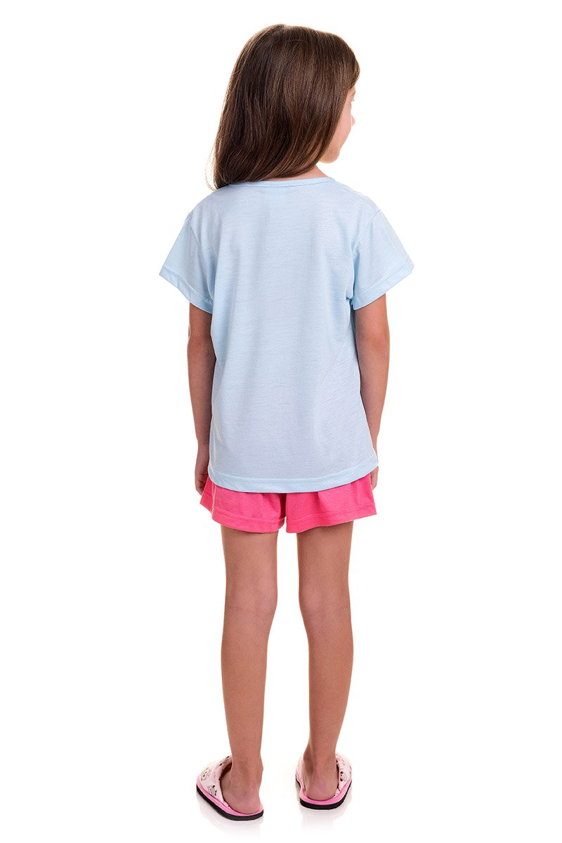 pijama infantil feminino pipoca azul e rosa iz6484 2