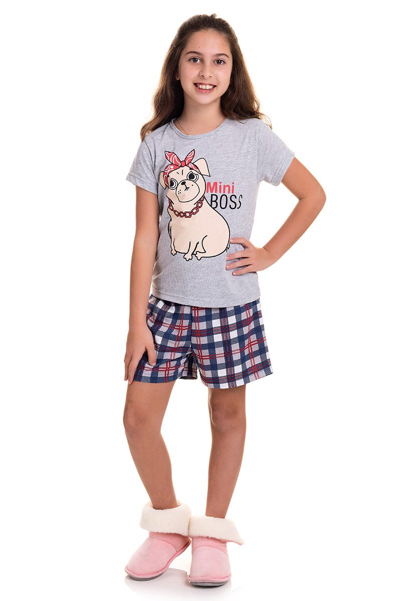 pijama infantil feminino pug mescla sg8773 1