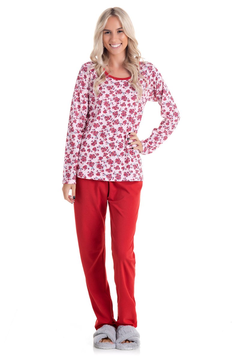 pijama feminino flores vermelho pho60033 2 2