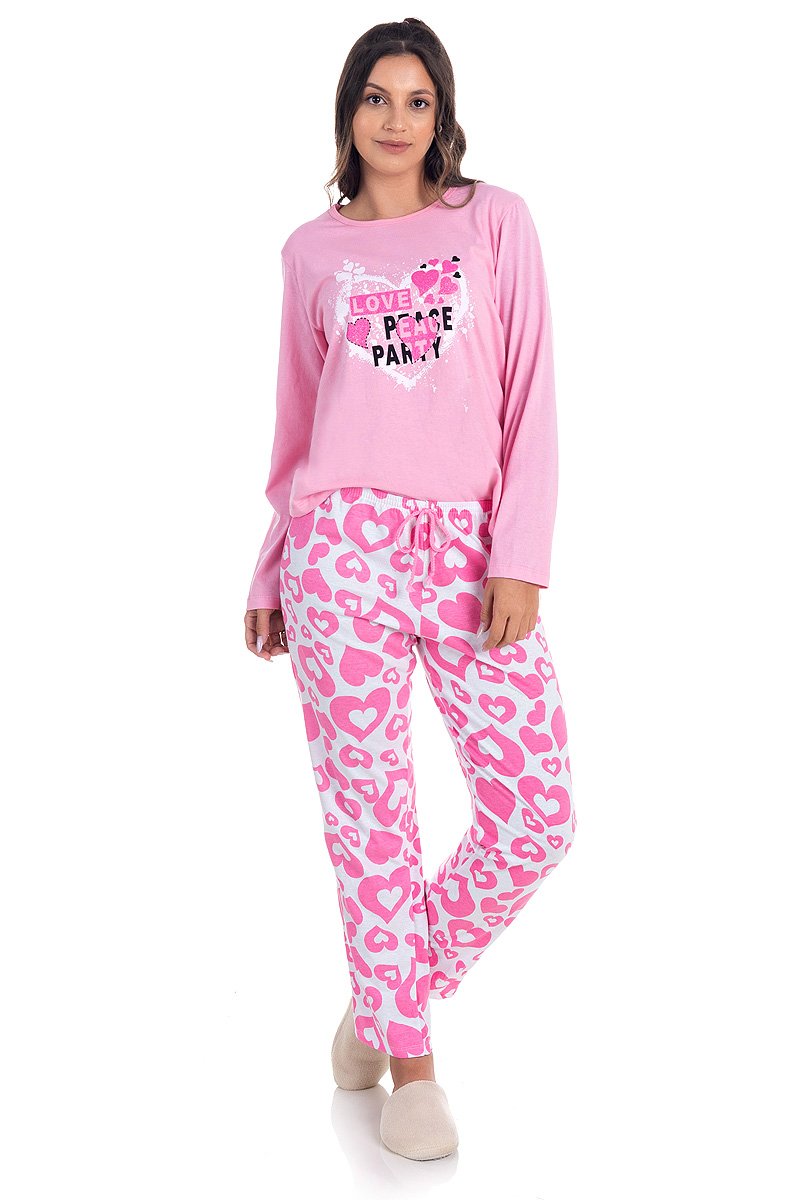 pijama feminino love coracao rosa toy274 31 2