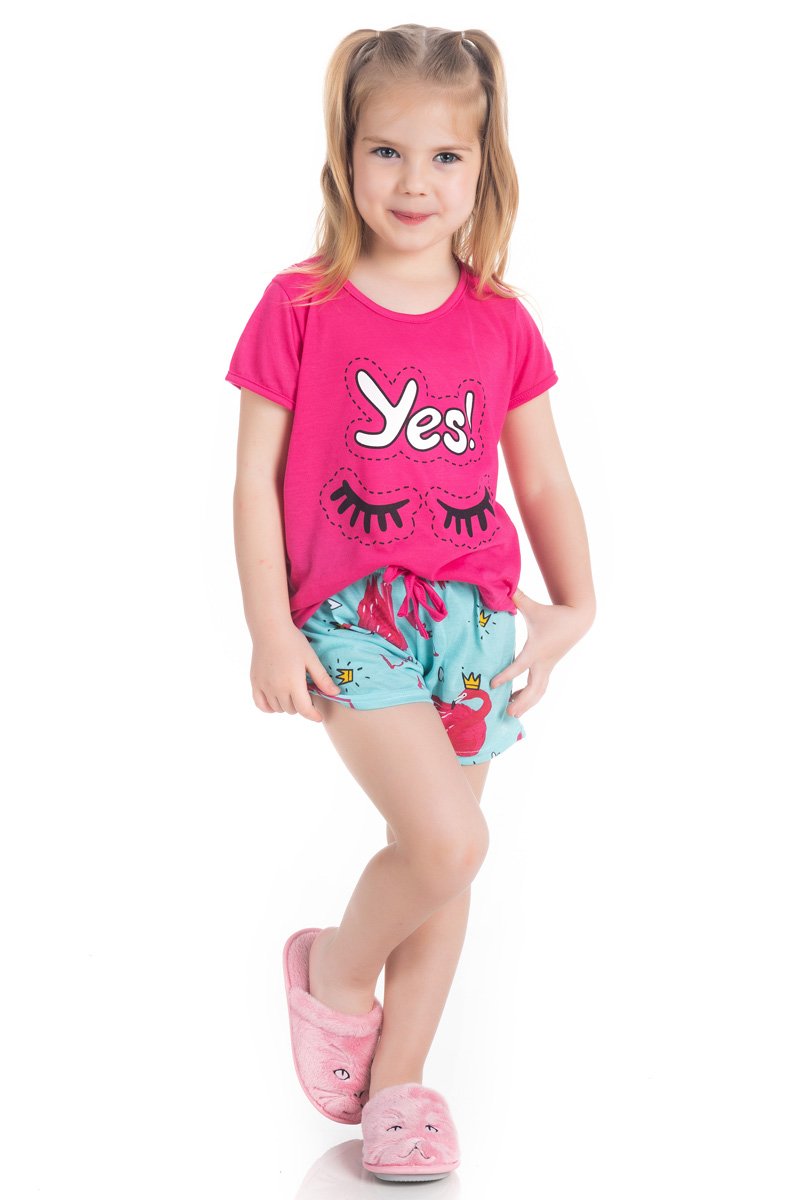 pijama infantil feminino yes pink dn1953 4 2