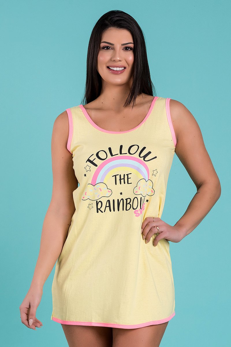 camisola feminino follow the rainbow sweet amarelo toy364 1