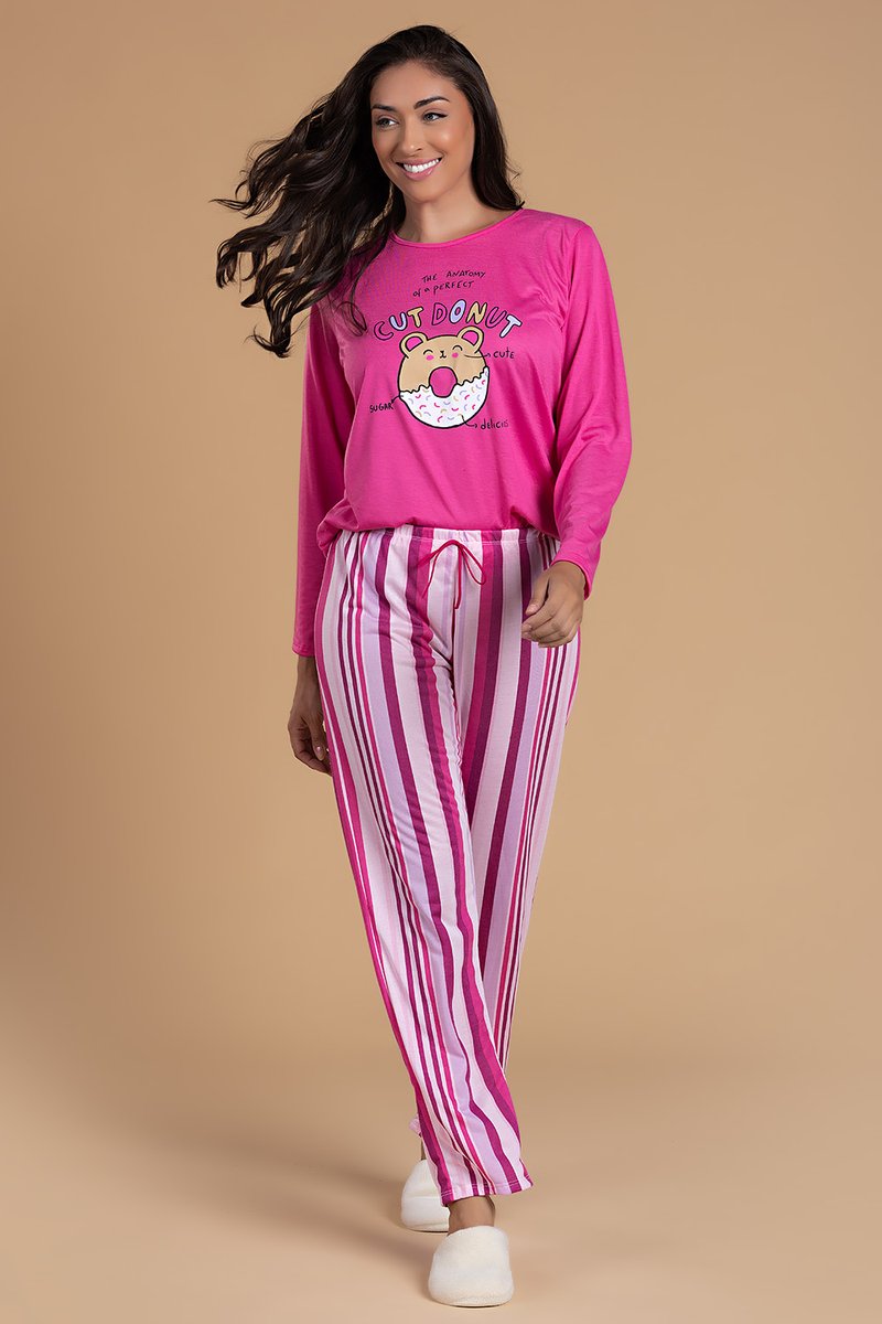 pijama feminino cut donut pink toy7023 13 2