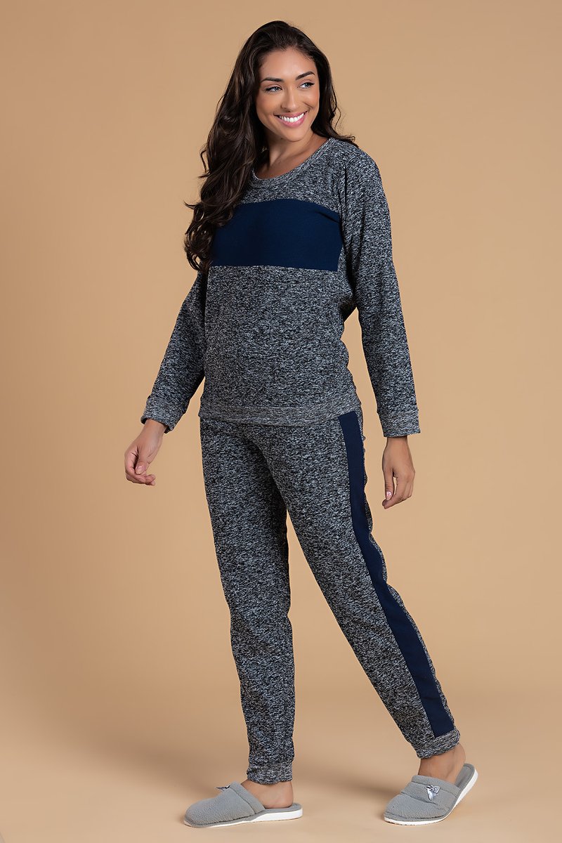 pijama feminino soft mescla com marinho gui783 3 1