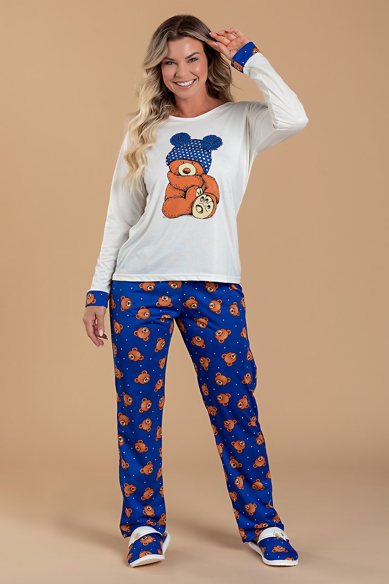 pijama feminino urso com gorro jc07 25 7