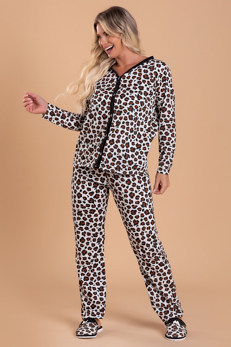 pijama feminino animal print abertura com botoes jc13 12 1