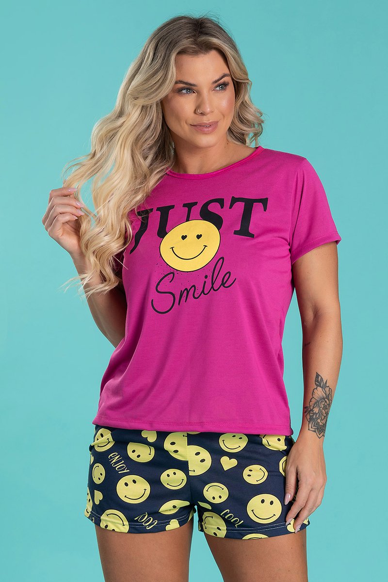 pijama feminino just smile pink jc186 37 5