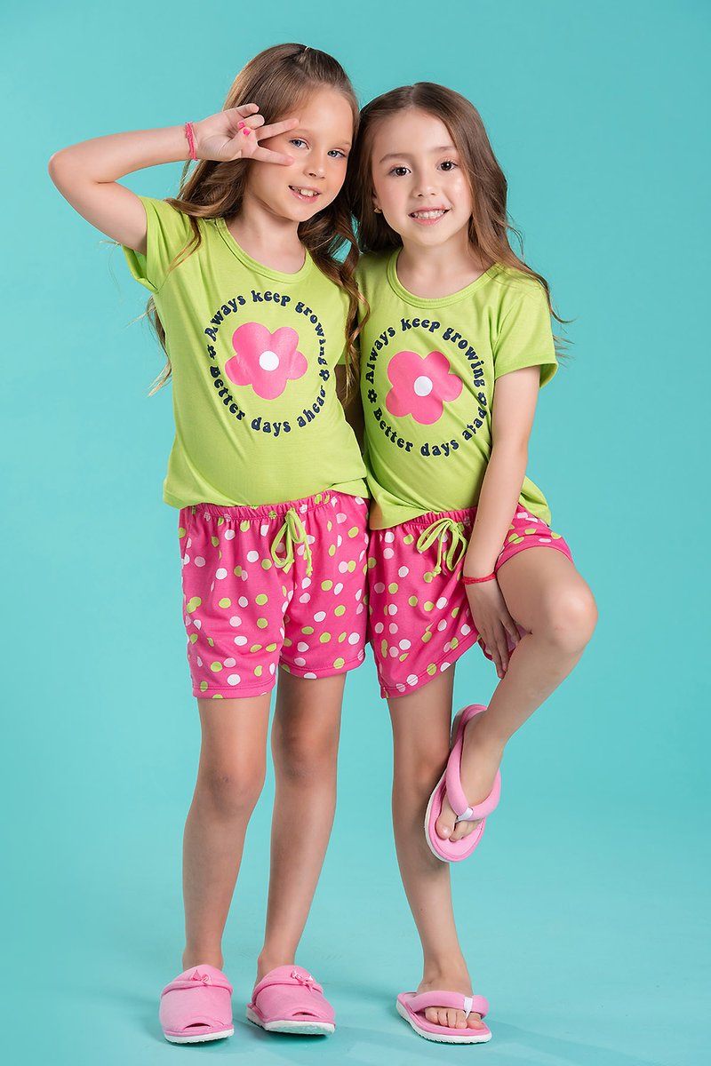 pijama infantil feminino flor pink toy1725 01 12